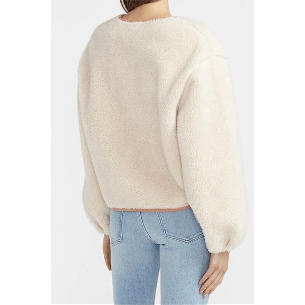 NWT Express Sherpa and Suede Coat - Picture 2 of 13